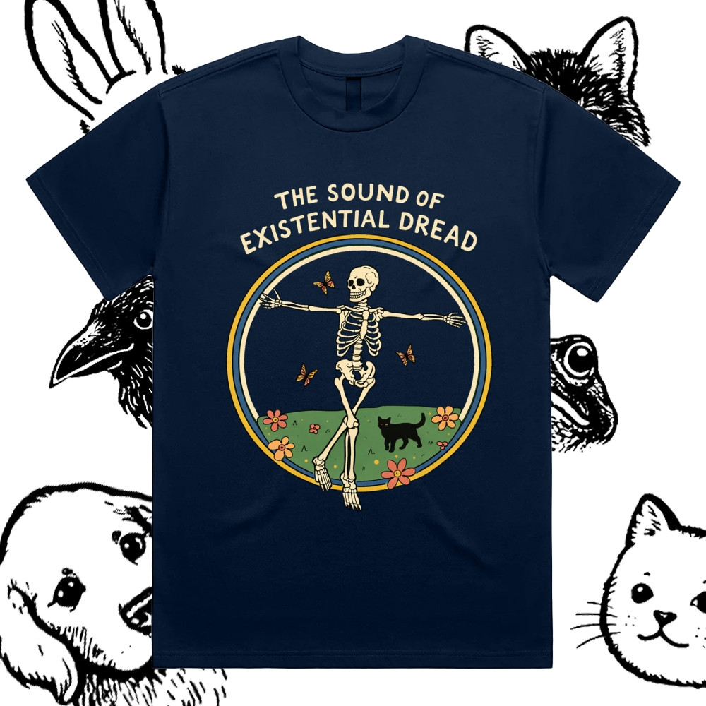 The Sound Of Existential Dread - Cotton Classic Fit Retro Dark Humor Graphic Tee
