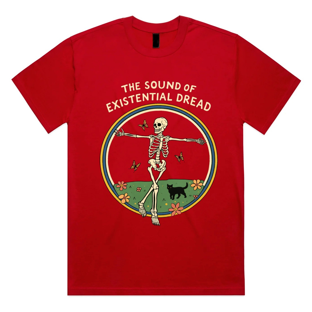 The Sound Of Existential Dread - Cotton Classic Fit Retro Dark Humor Graphic Tee