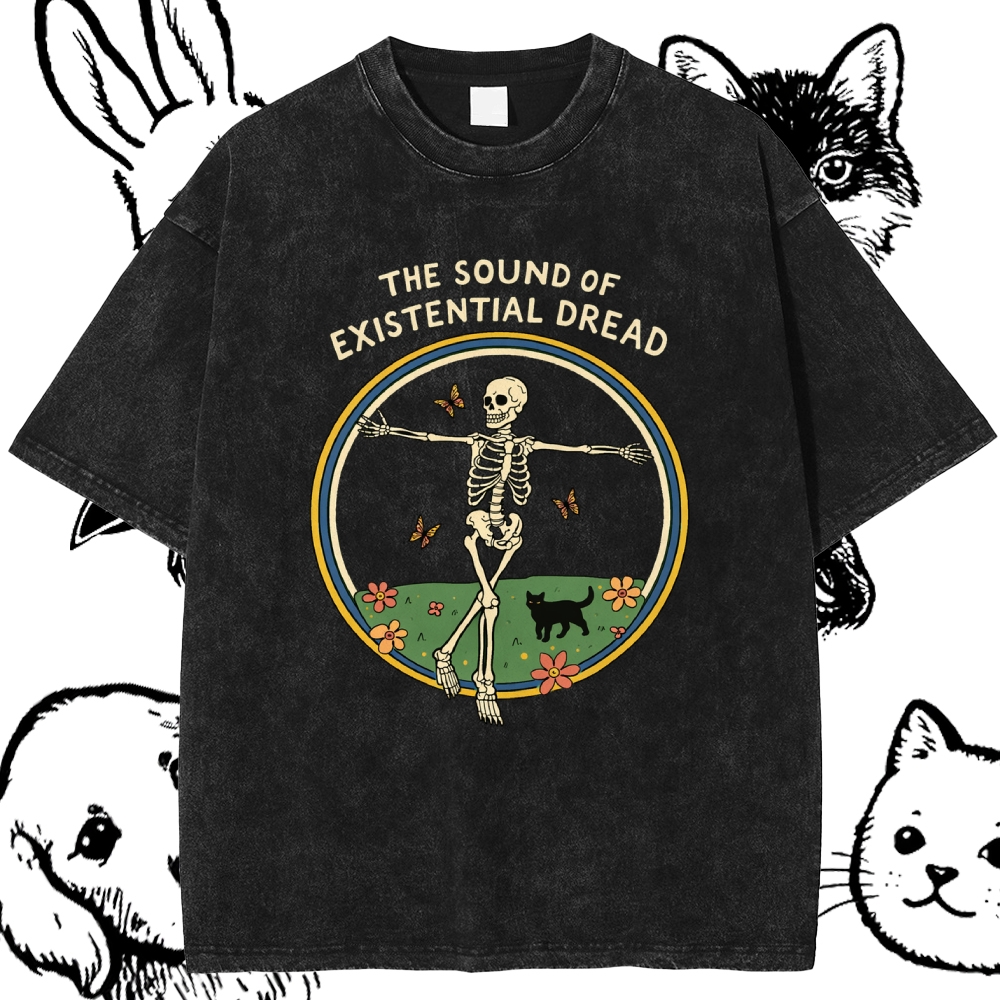 The Sound Of Existential Dread - Cotton Vintage Wash Classic Graphic Tee