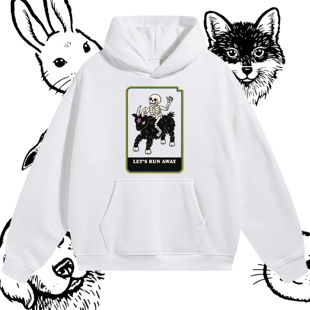 Let's Run Away - Cotton Blend Classic Fit Unisex Hoodie