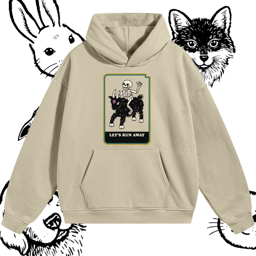 Let's Run Away - Cotton Blend Classic Fit Unisex Hoodie