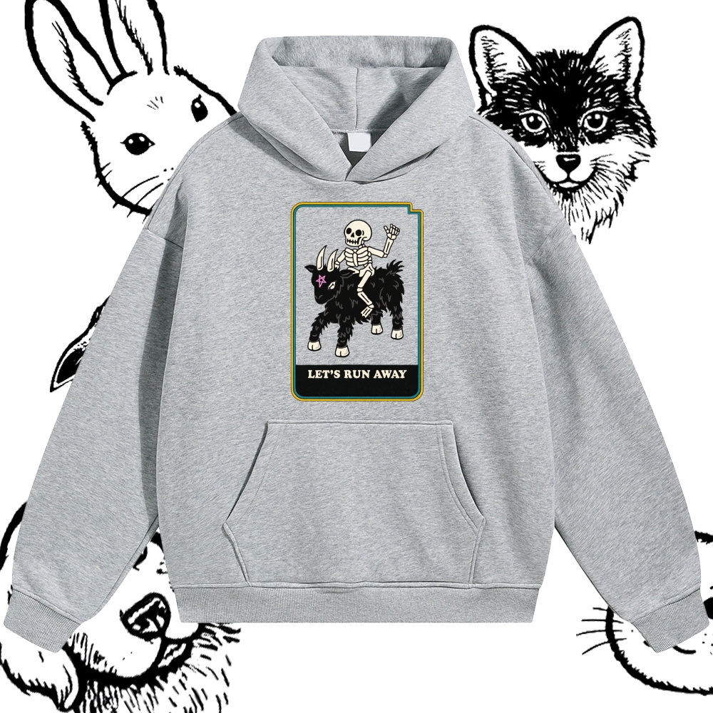 Let's Run Away - Cotton Blend Classic Fit Unisex Hoodie