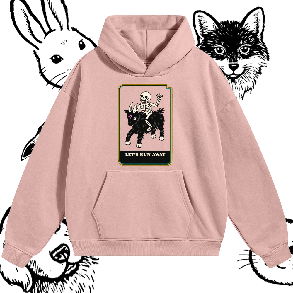 Let's Run Away - Cotton Blend Classic Fit Unisex Hoodie