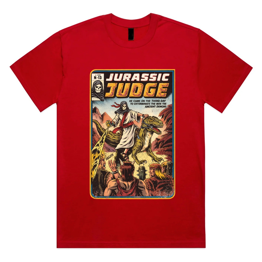 Jurassic Judge - Cotton Classic Fit Retro Dark Humor Graphic Tee
