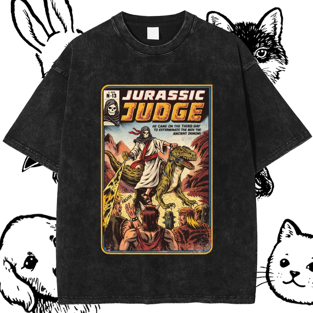 Jurassic Judge - Cotton Vintage Wash Classic Graphic Tee