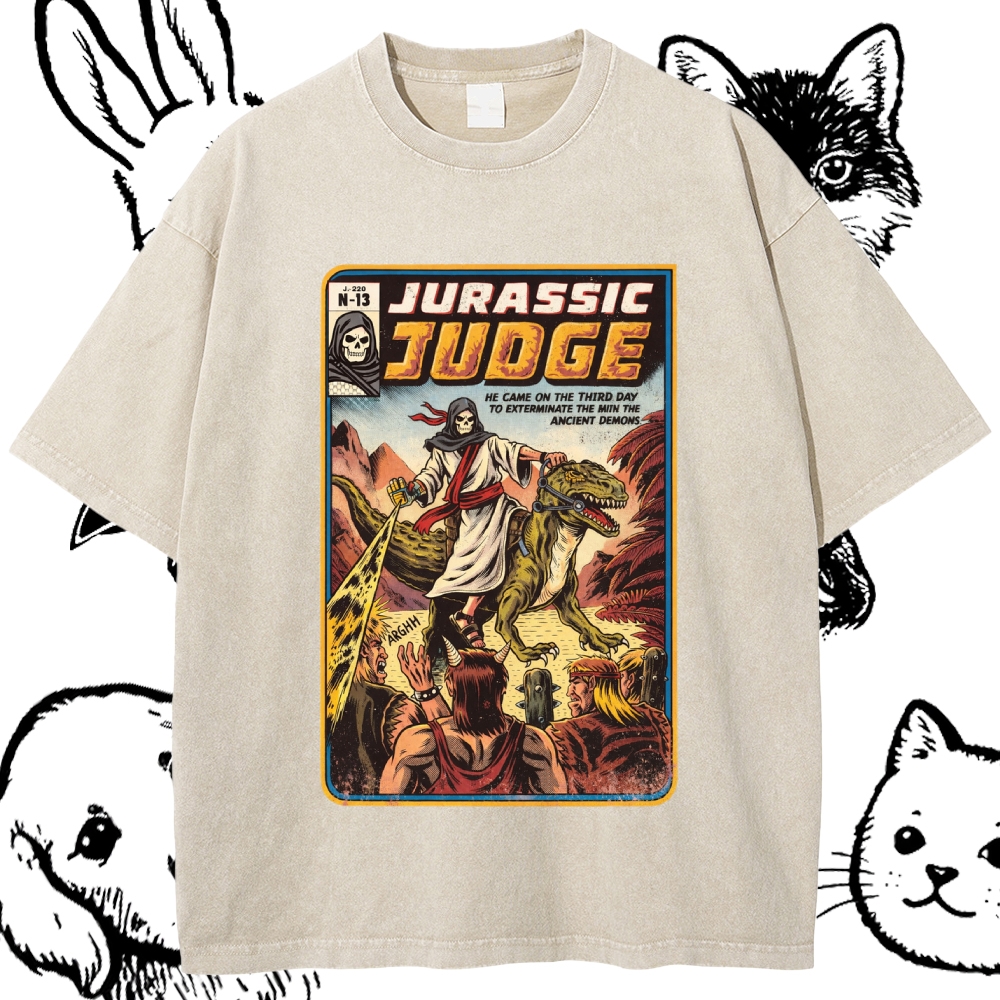 Jurassic Judge - Cotton Vintage Wash Classic Graphic Tee