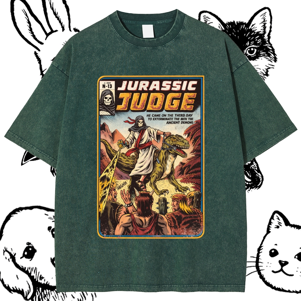 Jurassic Judge - Cotton Vintage Wash Classic Graphic Tee