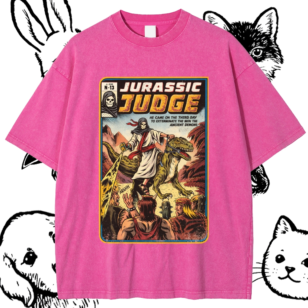 Jurassic Judge - Cotton Vintage Wash Classic Graphic Tee