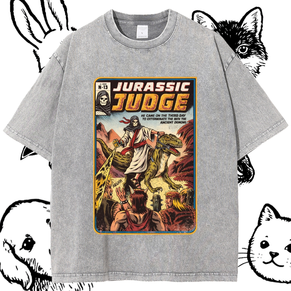 Jurassic Judge - Cotton Vintage Wash Classic Graphic Tee