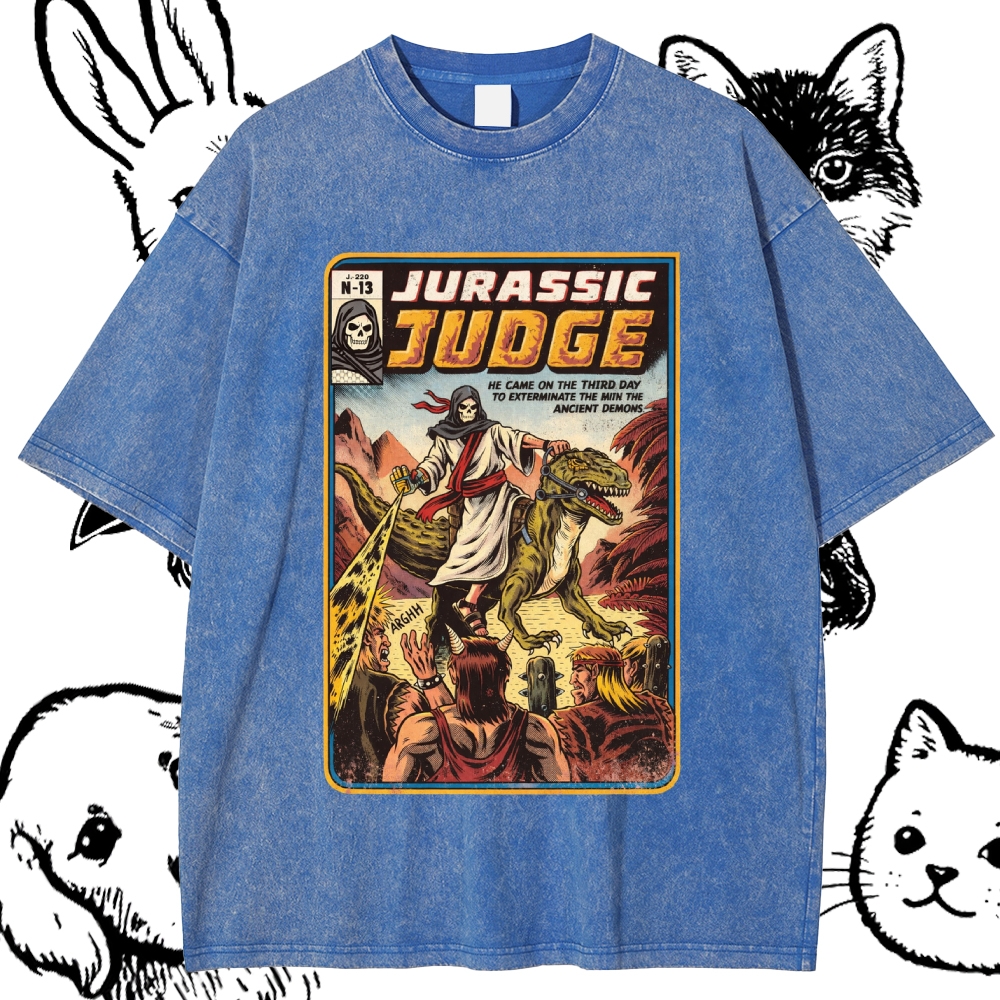 Jurassic Judge - Cotton Vintage Wash Classic Graphic Tee