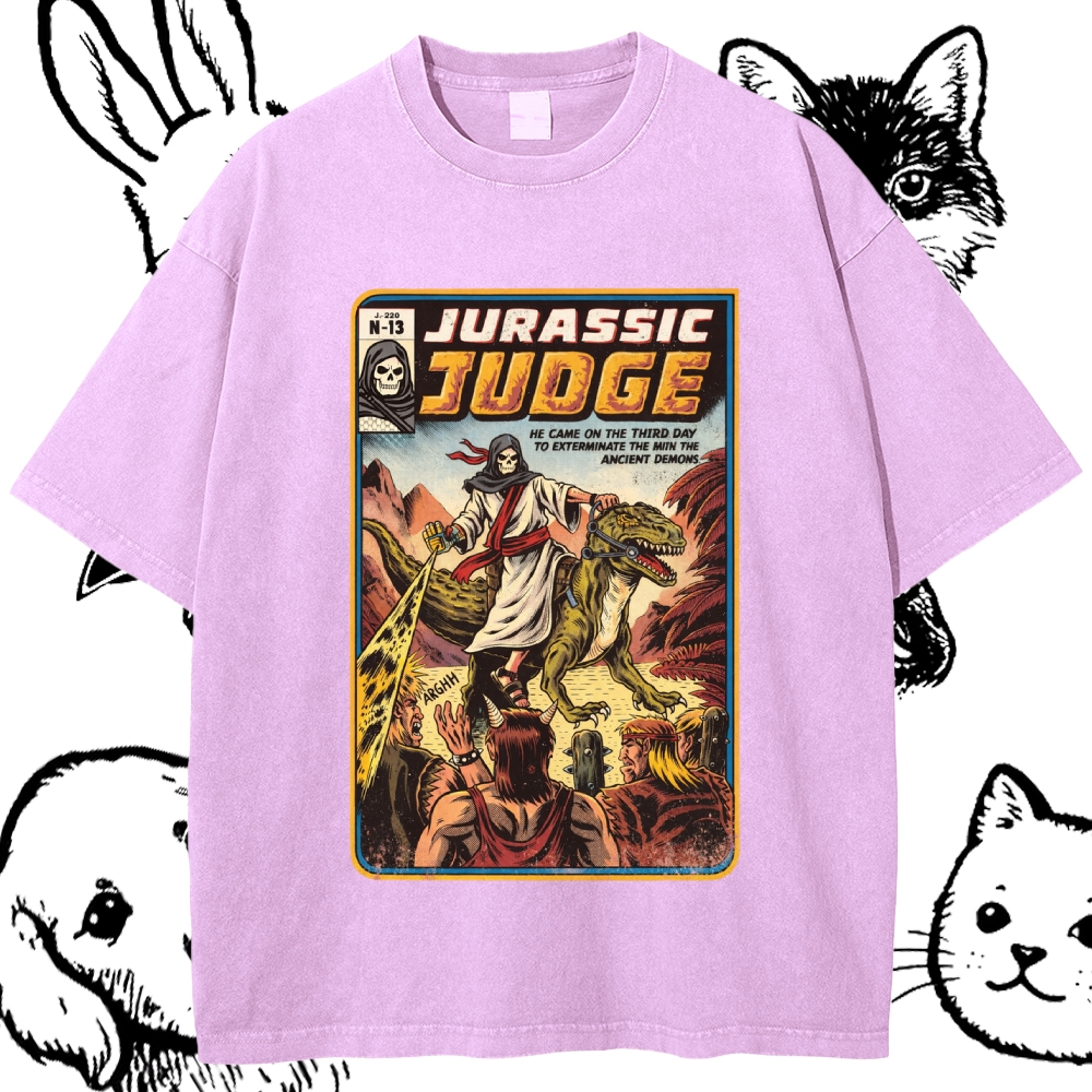 Jurassic Judge - Cotton Vintage Wash Classic Graphic Tee