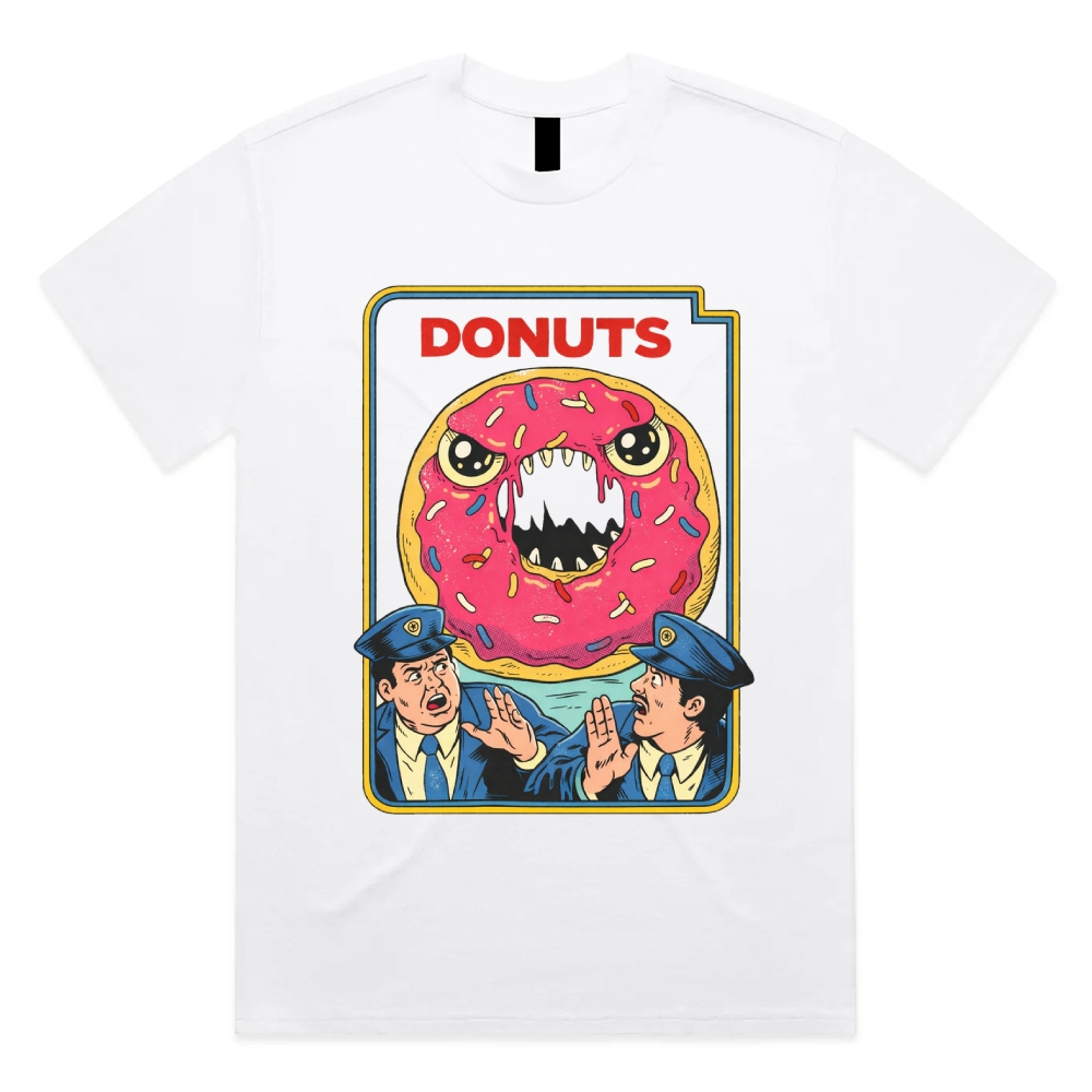 Donuts - Cotton Classic Fit Retro Dark Humor Graphic Tee
