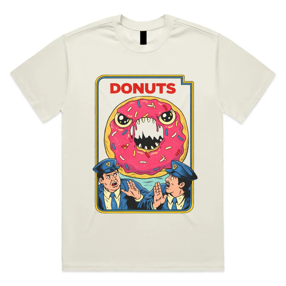 Donuts - Cotton Classic Fit Retro Dark Humor Graphic Tee