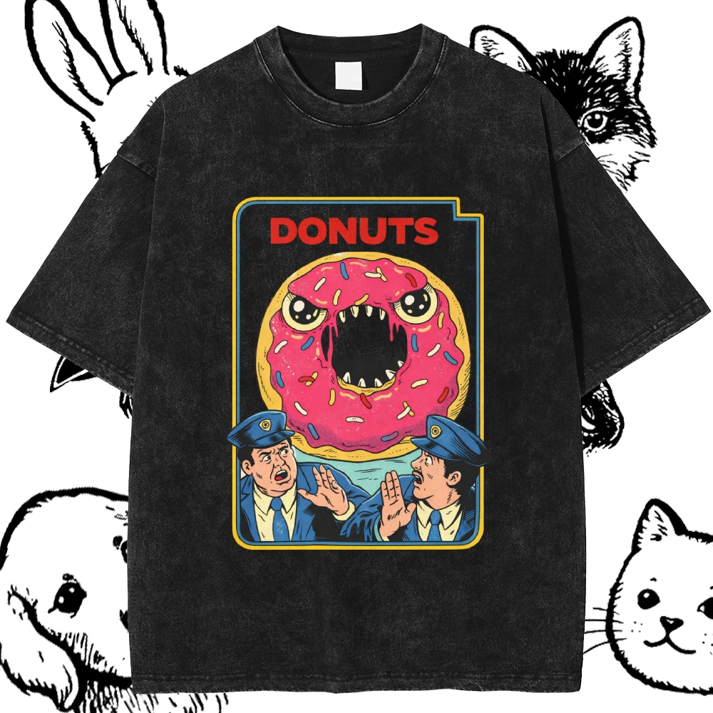 Donuts - Cotton Vintage Wash Classic Graphic Tee