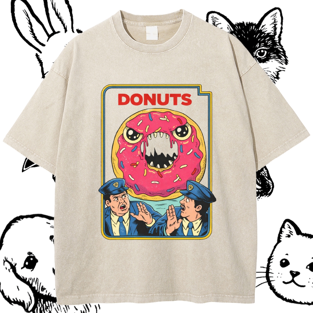 Donuts - Cotton Vintage Wash Classic Graphic Tee