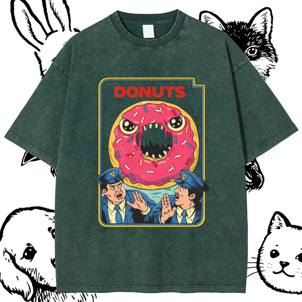 Donuts - Cotton Vintage Wash Classic Graphic Tee