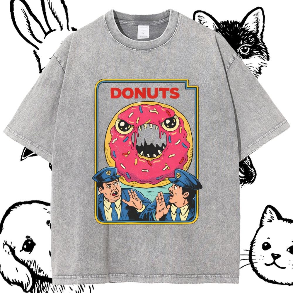 Donuts - Cotton Vintage Wash Classic Graphic Tee