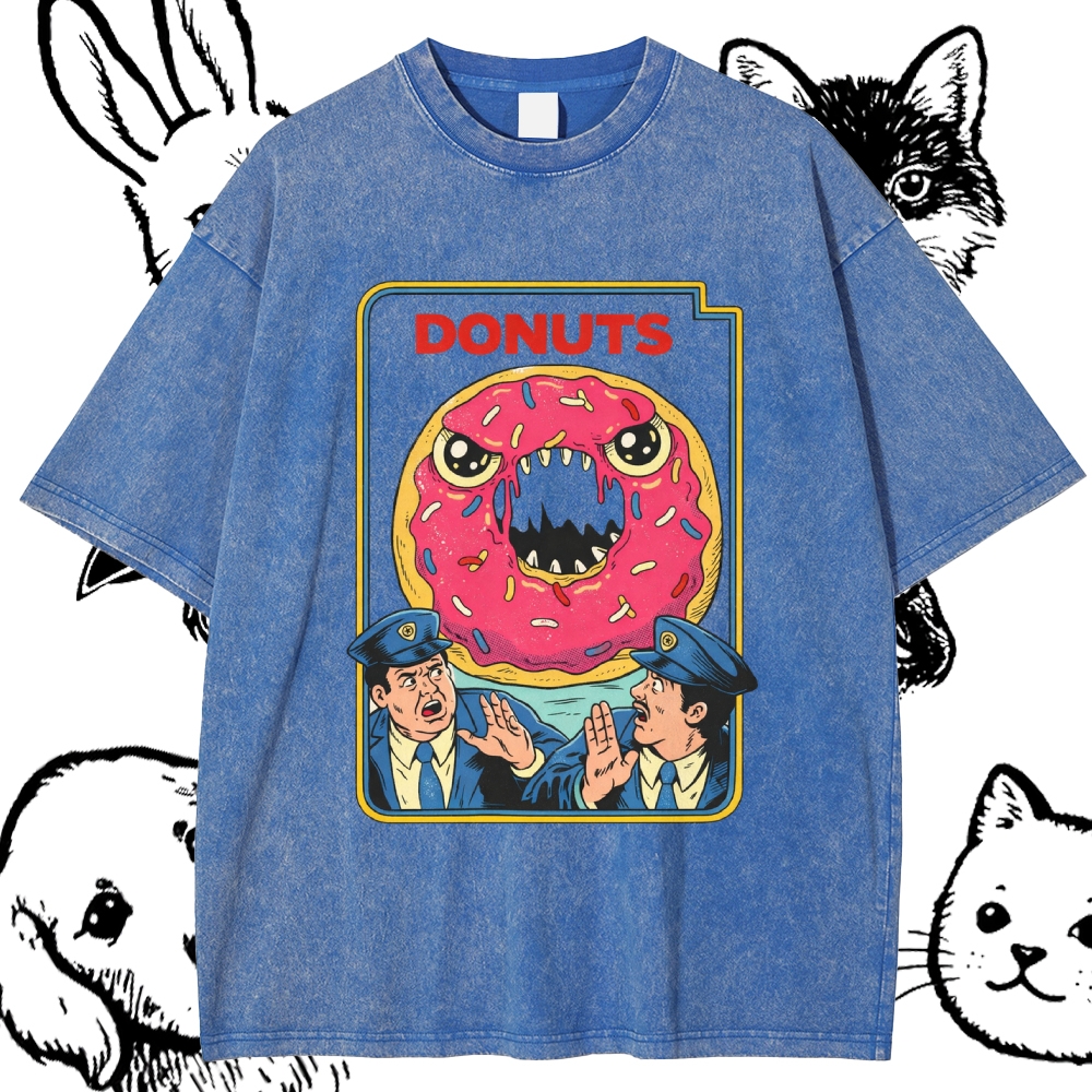 Donuts - Cotton Vintage Wash Classic Graphic Tee