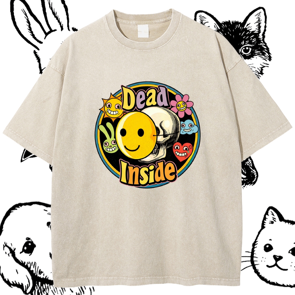 Dead Inside - Cotton Vintage Wash Classic Graphic Tee