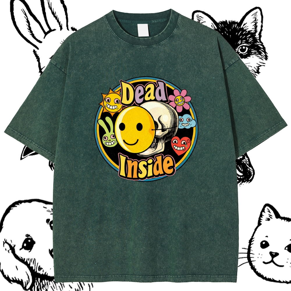 Dead Inside - Cotton Vintage Wash Classic Graphic Tee