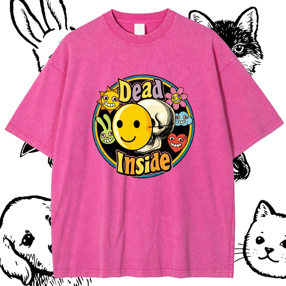 Dead Inside - Cotton Vintage Wash Classic Graphic Tee