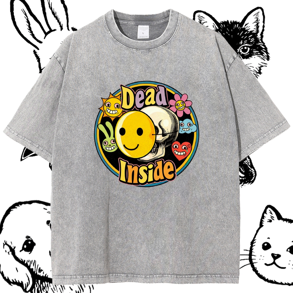 Dead Inside - Cotton Vintage Wash Classic Graphic Tee