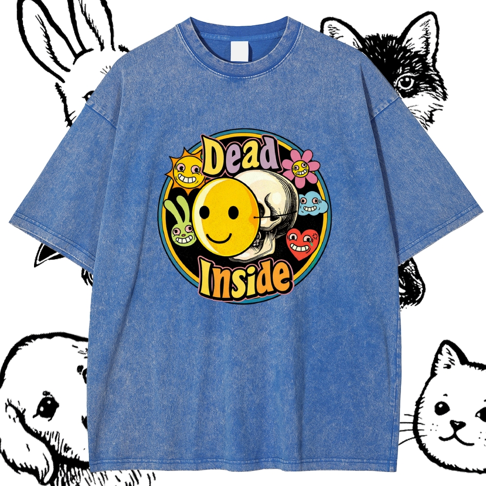 Dead Inside - Cotton Vintage Wash Classic Graphic Tee