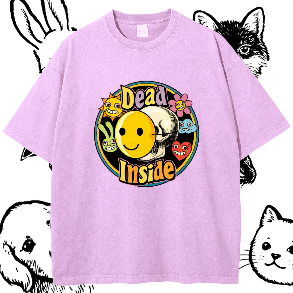 Dead Inside - Cotton Vintage Wash Classic Graphic Tee