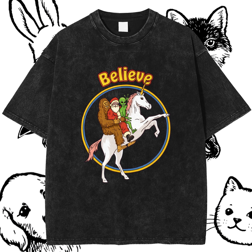 Believe - Cotton Vintage Wash Classic Graphic Tee