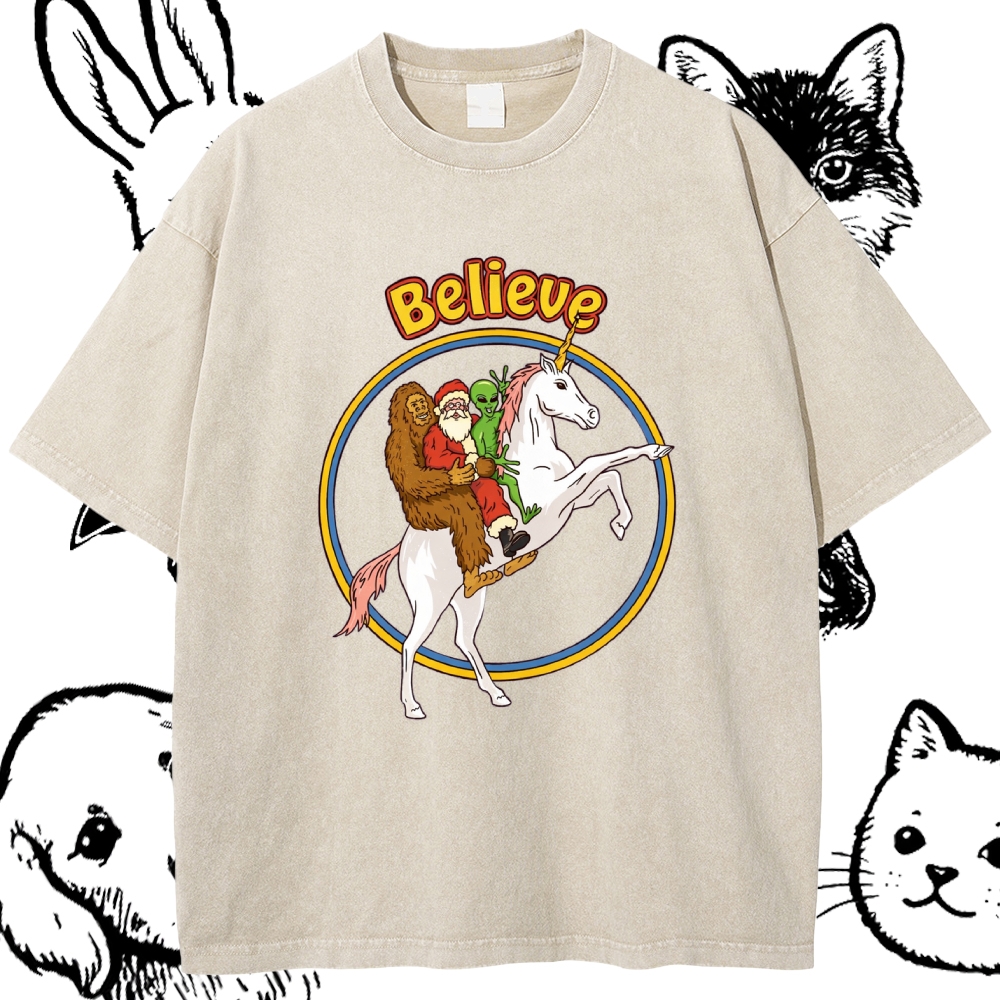 Believe - Cotton Vintage Wash Classic Graphic Tee