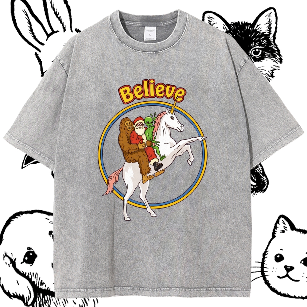Believe - Cotton Vintage Wash Classic Graphic Tee