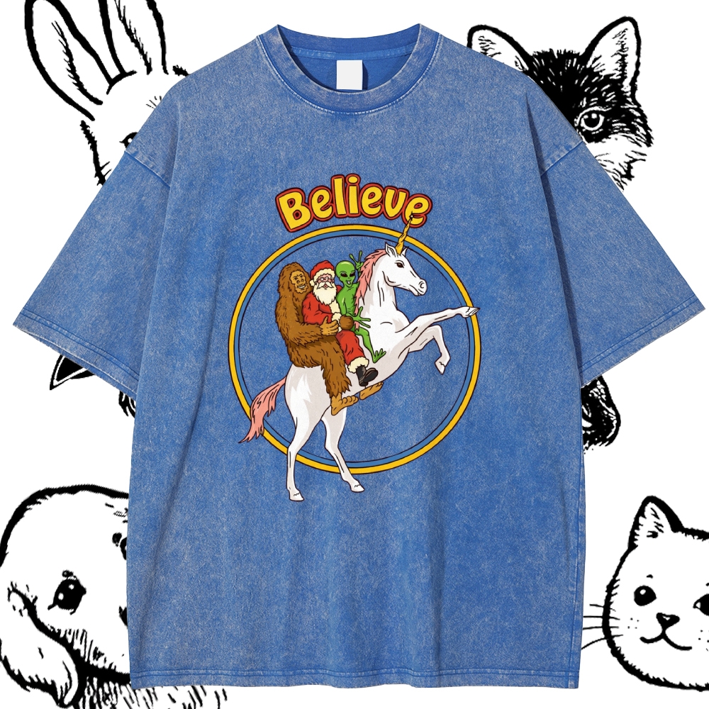 Believe - Cotton Vintage Wash Classic Graphic Tee