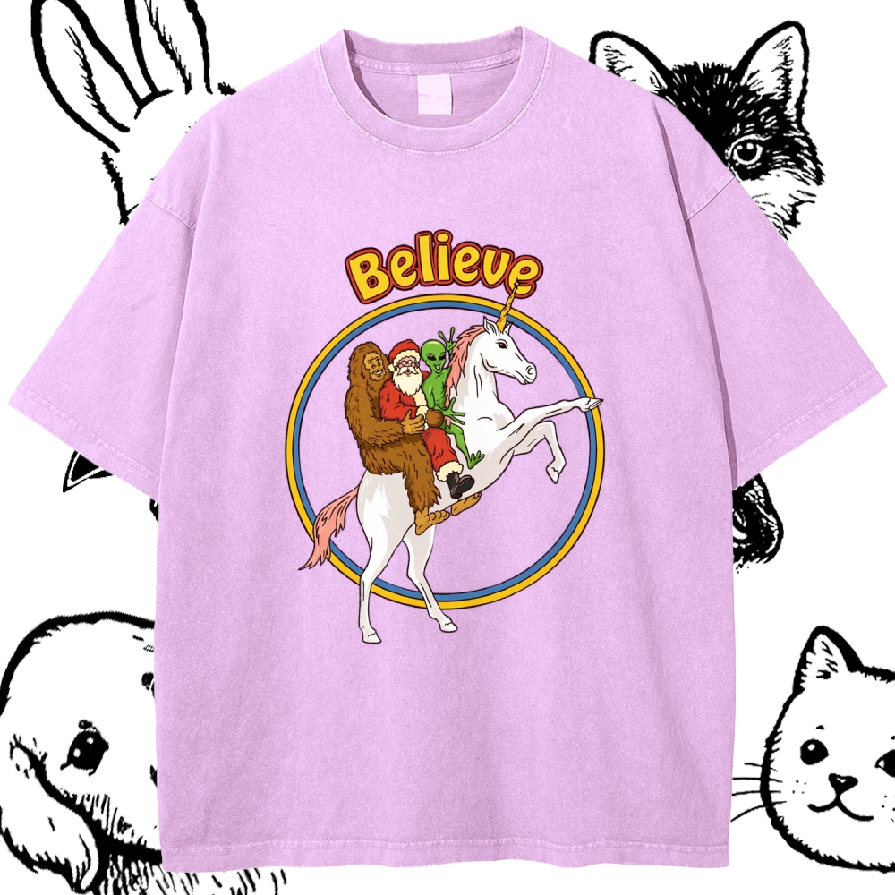 Believe - Cotton Vintage Wash Classic Graphic Tee
