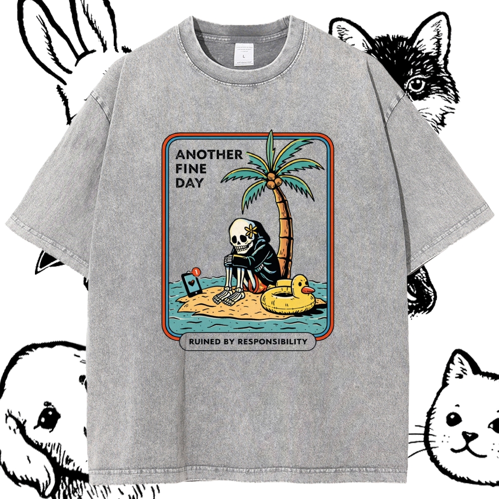 Another Fine Day - Cotton Vintage Wash Classic Graphic Tee