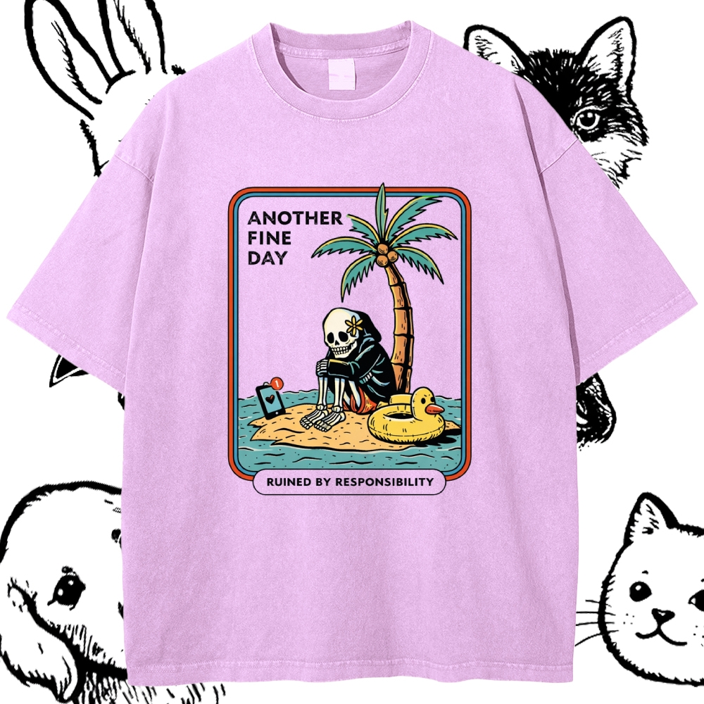 Another Fine Day - Cotton Vintage Wash Classic Graphic Tee