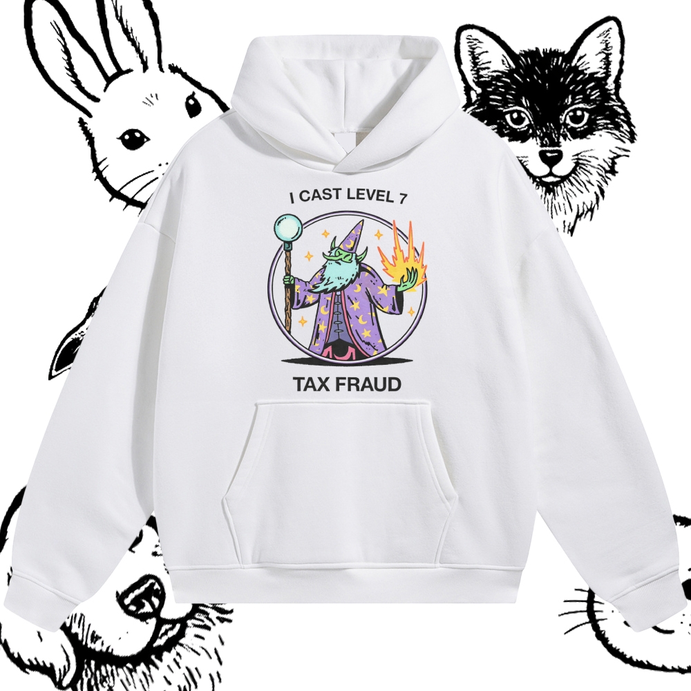 I Cast Level 7 Tax Fraud - Cotton Blend Classic Fit Unisex Hoodie