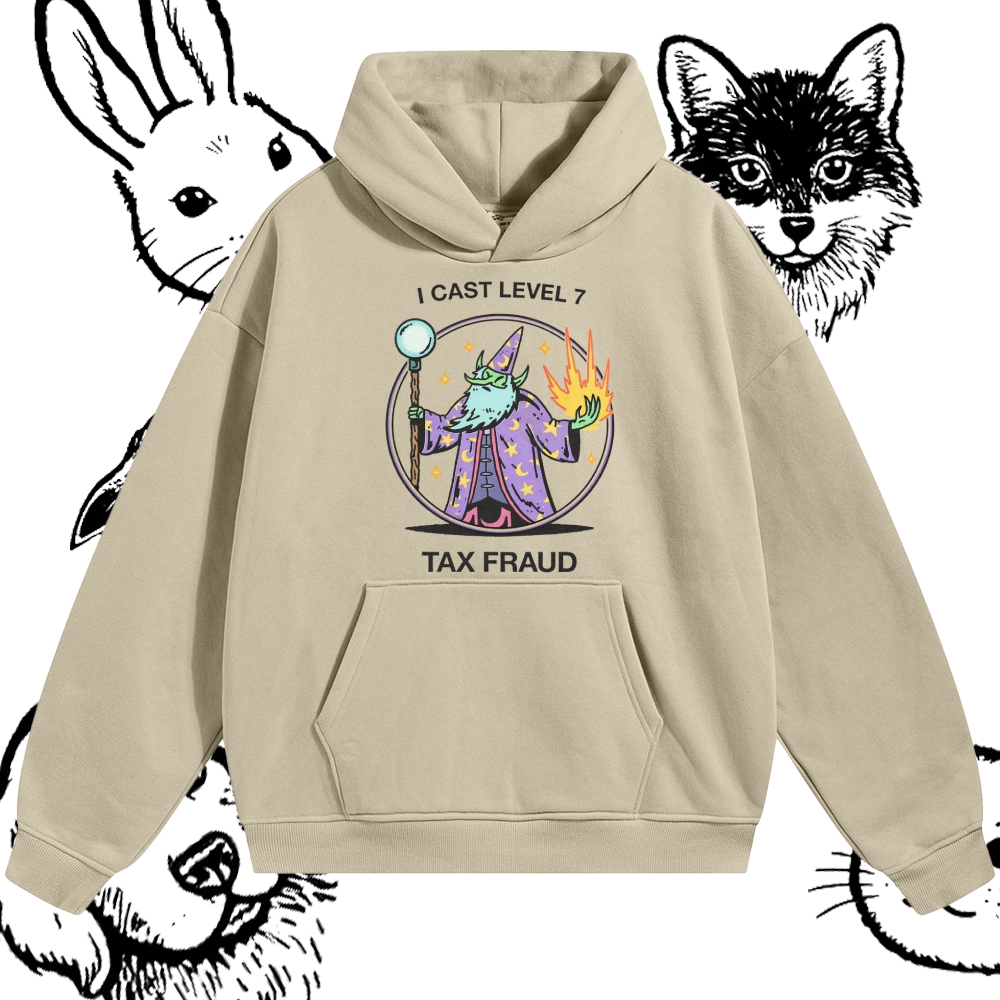 I Cast Level 7 Tax Fraud - Cotton Blend Classic Fit Unisex Hoodie