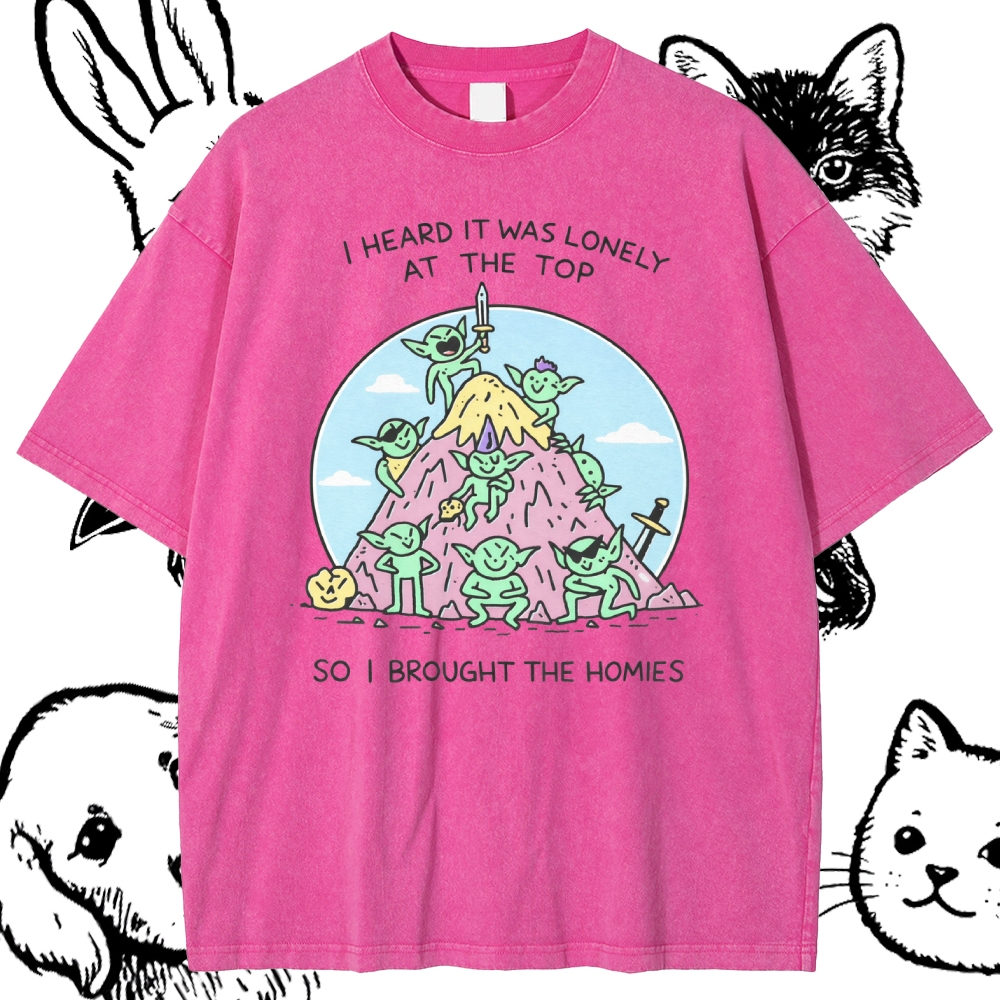 I Brought The Homies - Cotton Vintage Wash Classic Graphic Tee