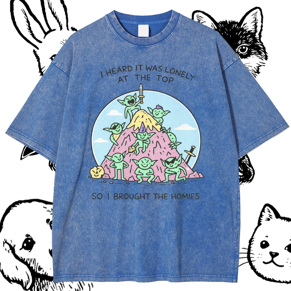 I Brought The Homies - Cotton Vintage Wash Classic Graphic Tee