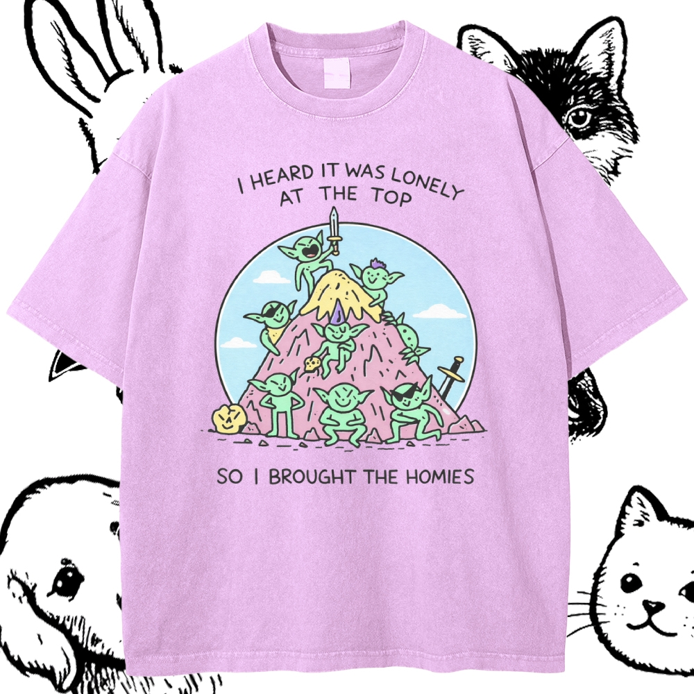 I Brought The Homies - Cotton Vintage Wash Classic Graphic Tee