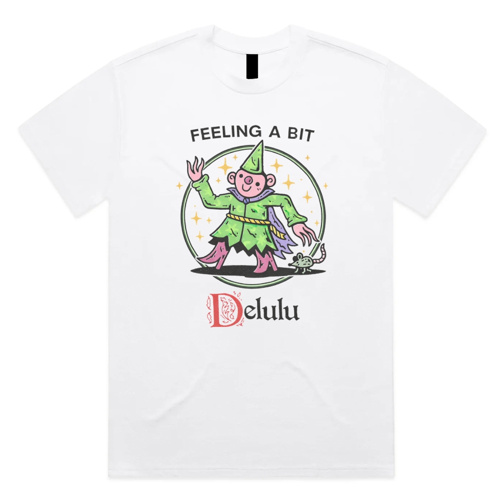 Delulu - Cotton Classic Fit Retro Dark Humor Graphic Tee