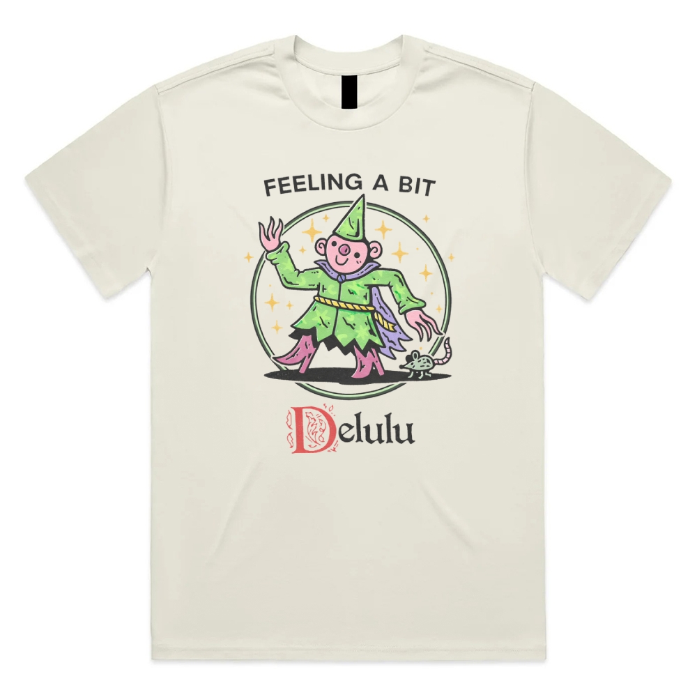 Delulu - Cotton Classic Fit Retro Dark Humor Graphic Tee