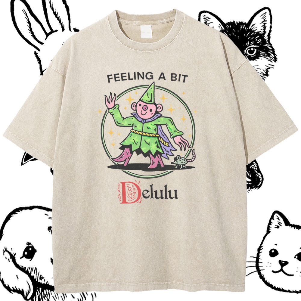 Delulu - Cotton Vintage Wash Classic Graphic Tee