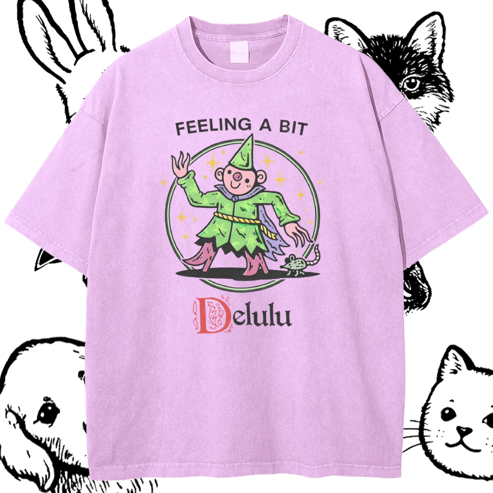 Delulu - Cotton Vintage Wash Classic Graphic Tee