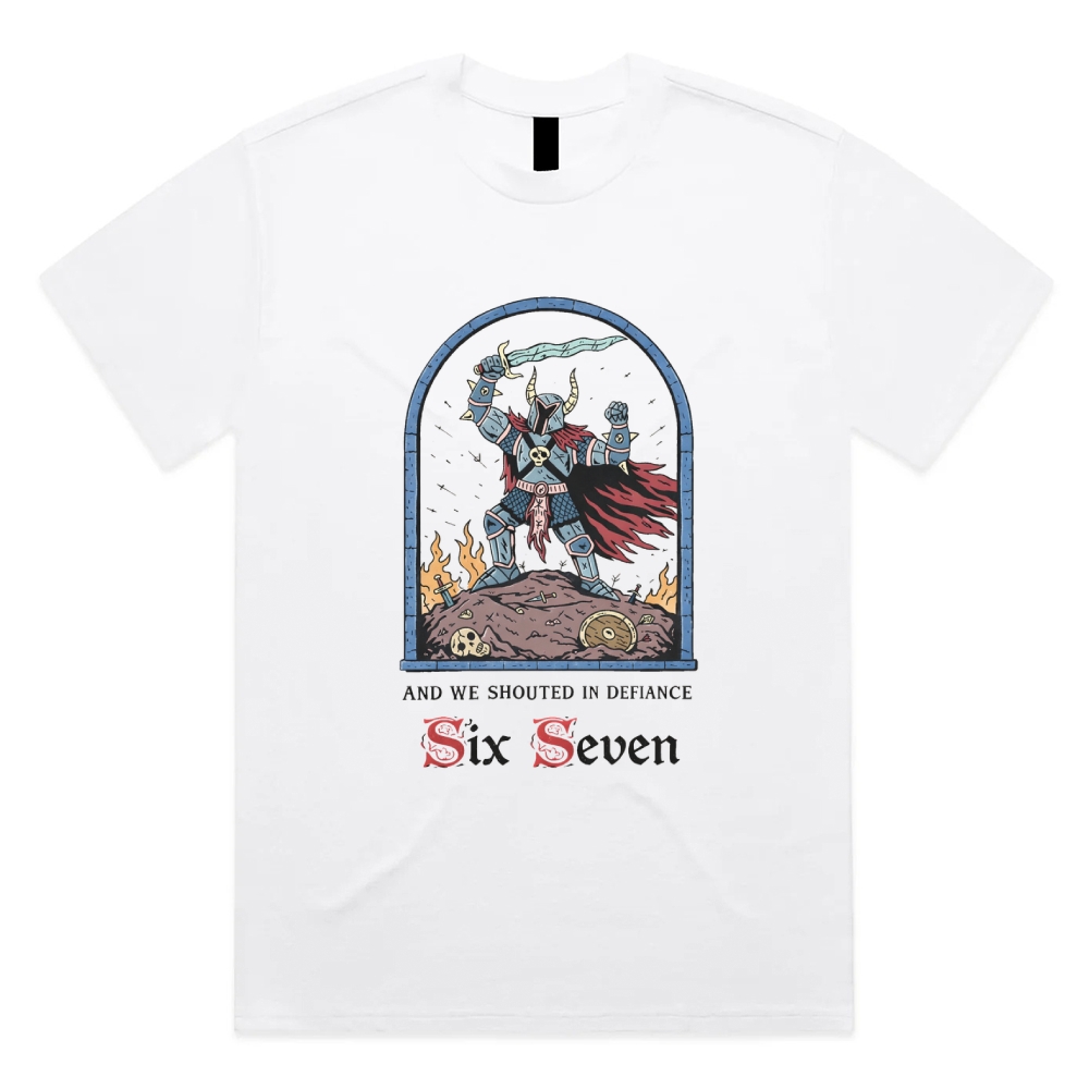 Six Seven - Cotton Classic Fit Retro Dark Humor Graphic Tee