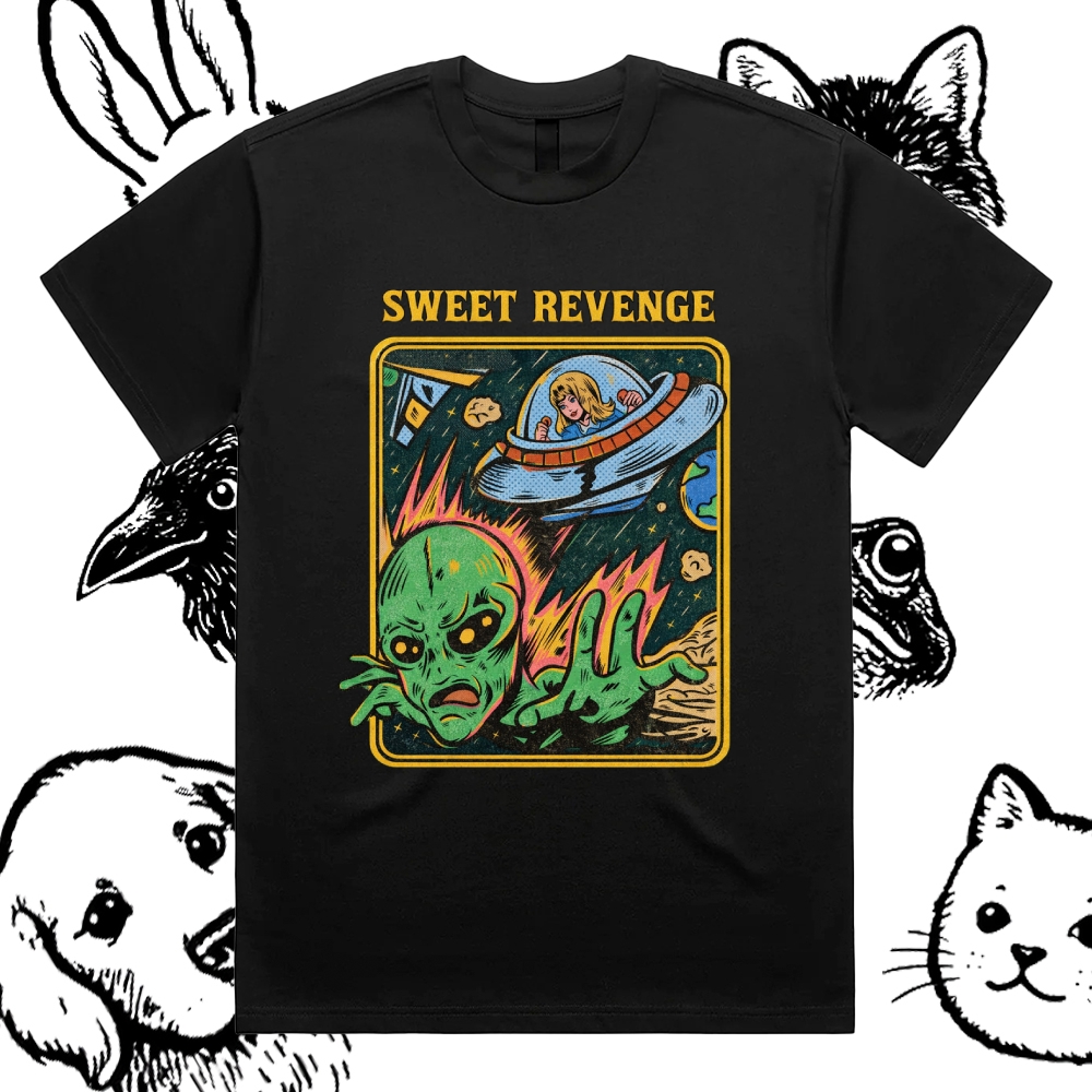 Sweet Revenge - Cotton Classic Fit Retro Dark Humor Graphic Tee
