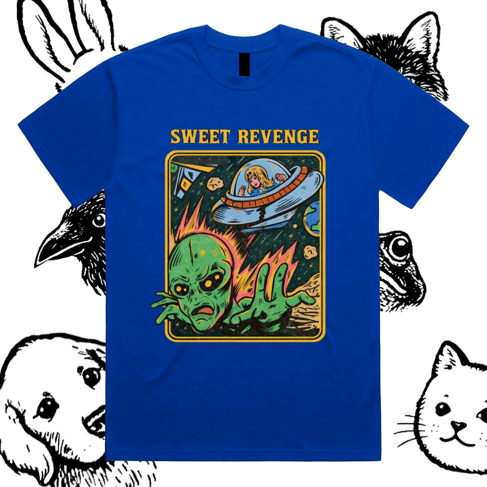 Sweet Revenge - Cotton Classic Fit Retro Dark Humor Graphic Tee