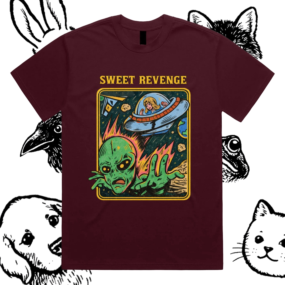Sweet Revenge - Cotton Classic Fit Retro Dark Humor Graphic Tee
