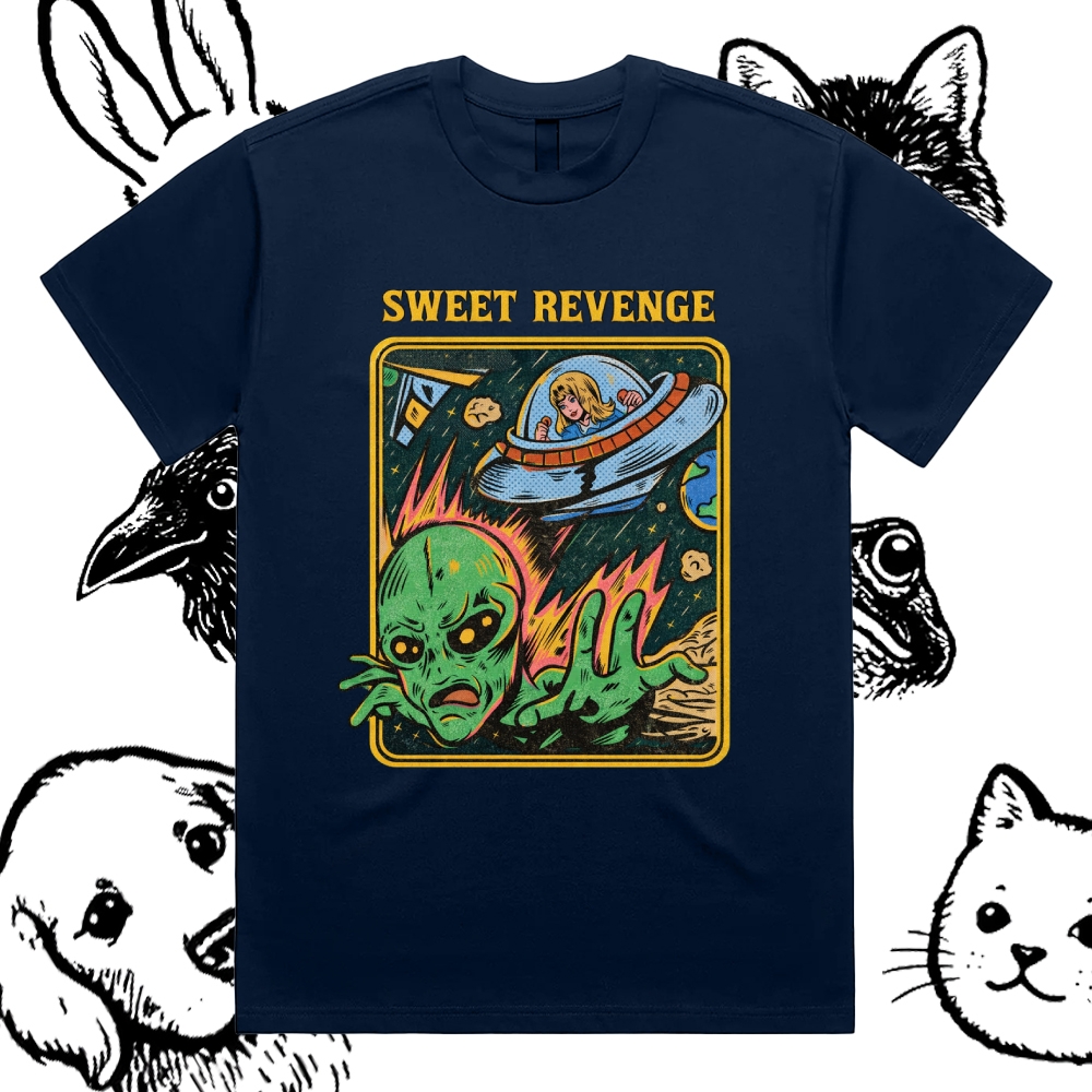 Sweet Revenge - Cotton Classic Fit Retro Dark Humor Graphic Tee