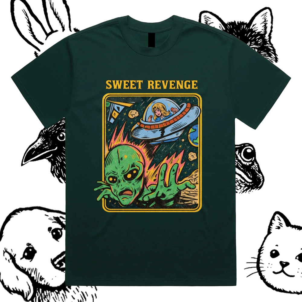 Sweet Revenge - Cotton Classic Fit Retro Dark Humor Graphic Tee